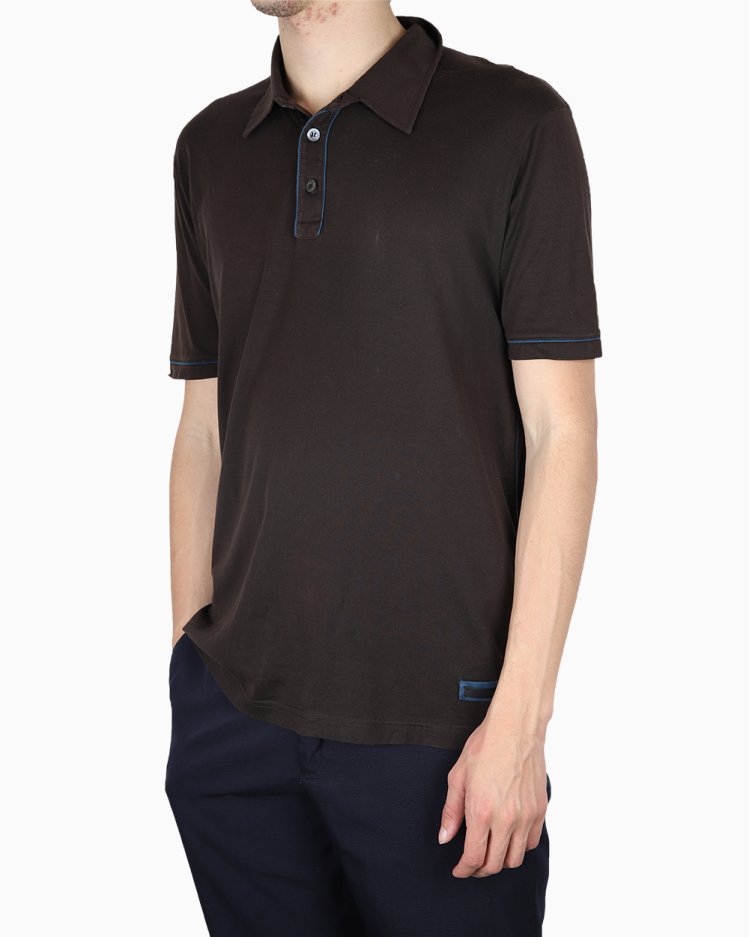 Camisa Polo Prada Original Algodão Marrom Masculina